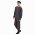 Men Fall Pajama Set Dark Grey Buttoned Sweatshirt + Pants